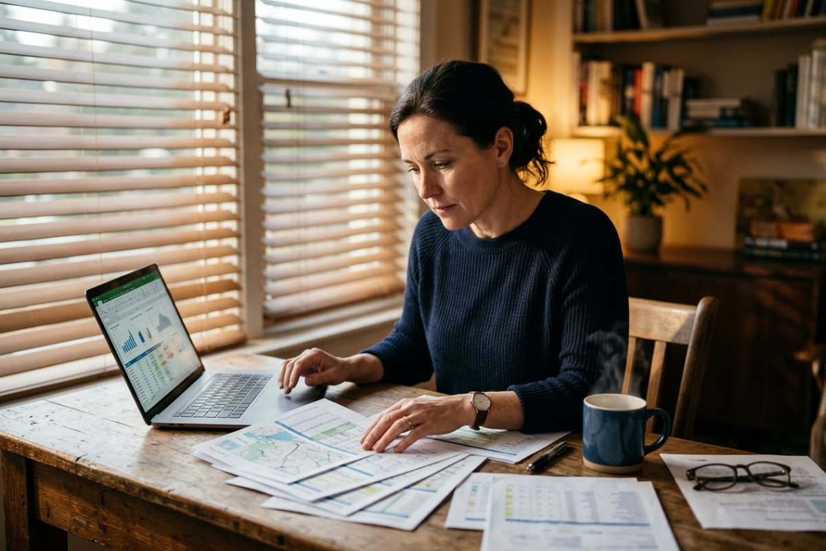 Transportation business owner reviewing policy documents before an insurance renewal